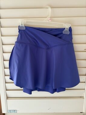 Purple Athletic Skirt with Overlap Waist